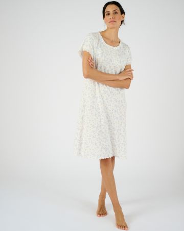 Chemise de nuit en maille pointelle