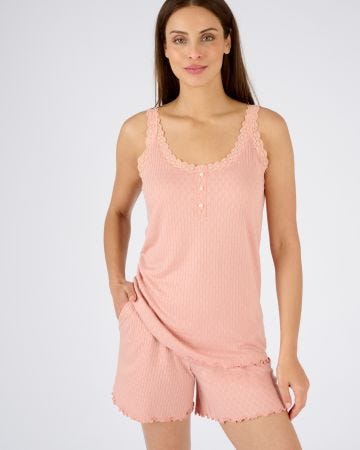 Pyjashort en maille pointelle