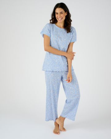 Pyjama 7/8ème en maille pointelle