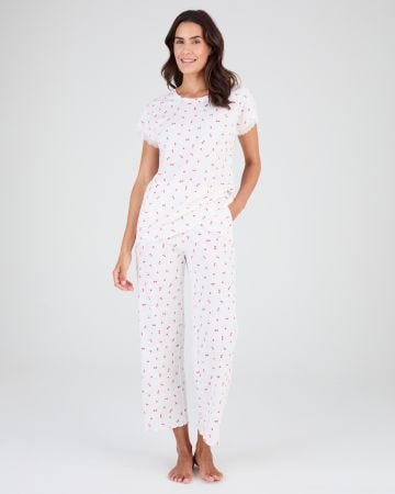 Pyjama 7/8ème en maille pointelle