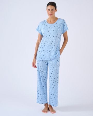 Pyjama 7/8ème en maille pointelle