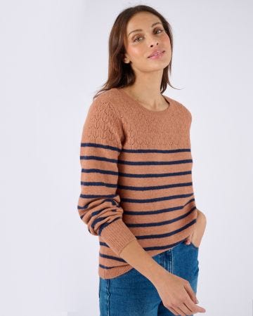 Pull rayures et maille ajourée Thermolactyl