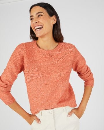 Pull maille bouclette en relief