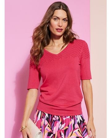 Pull plastron ajouré fantaisie