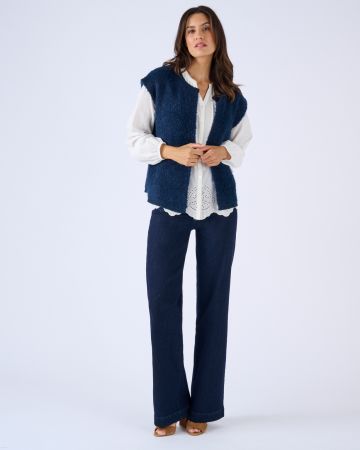 Gilet sans manches maille bouclette