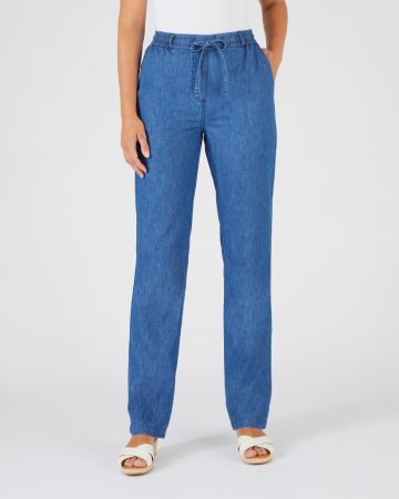 Pantalon tissu chambray