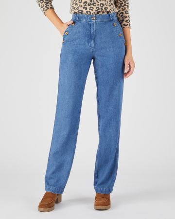 Pantalon mélange fibres Lyocell Tencel(TM) et viscose