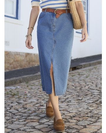 Jupe longue en jean