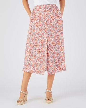 Jupe boutonnée pure viscose