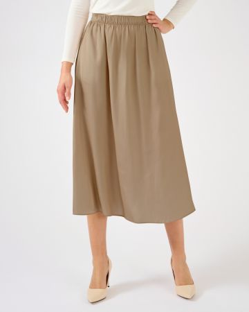 Jupe plissée aspect froissé satinée