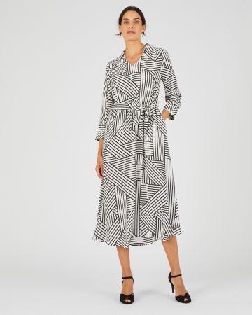 Robe crêpe imprimé graphique