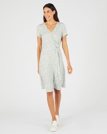 Robe effet cache-coeur fibres viscose stretch Lenzing(TM) EcoVero(TM)