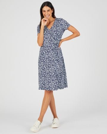 Robe effet cache-coeur fibres viscose stretch Lenzing(TM) EcoVero(TM)