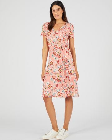 Robe effet cache-coeur viscose stretch