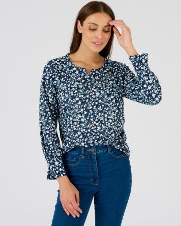 T-shirt maille chaude fleurie