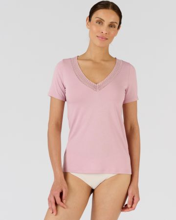 T-shirt Climatyl col dentelle