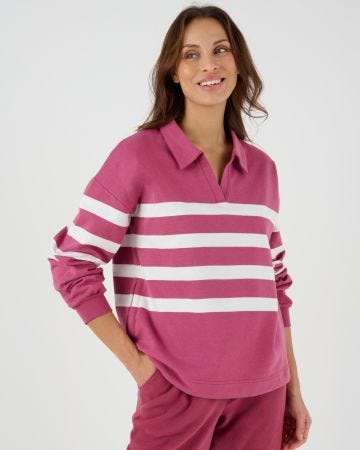 Sweat-shirt molleton rayé
