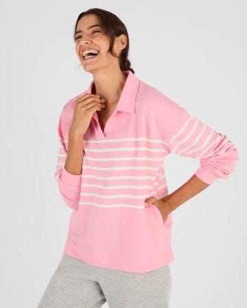 Sweat-shirt molleton rayé