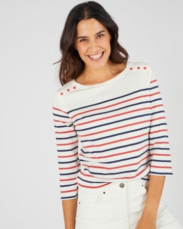 T-shirt rayé maille interlock