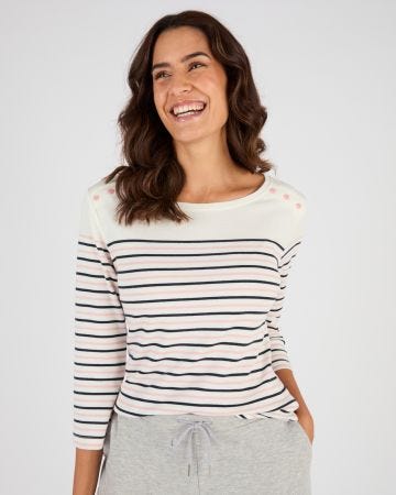 T-shirt rayé maille interlock