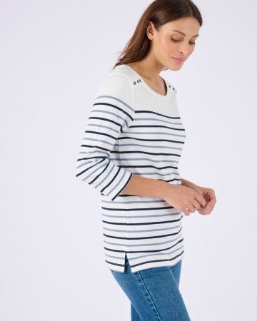 T-shirt rayé maille interlock