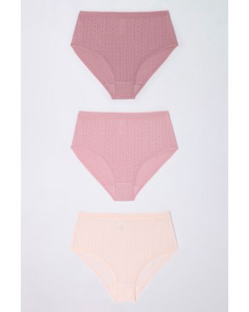 Lot de 3 culottes maxi maille pointelle