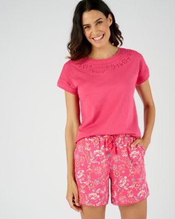 Pyjashort broderie anglaise