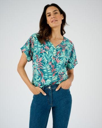 T-shirt fluide Climatyl uni ou esprit tropical