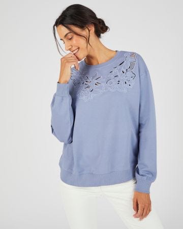 Sweat pur coton brodé