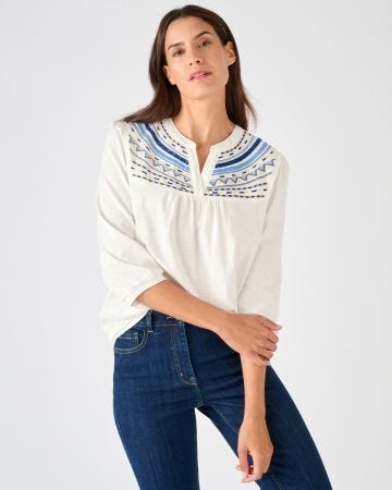 T-shirt ethnique pur coton