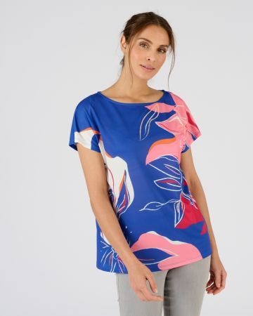 T-shirt crêpe imprimé devant