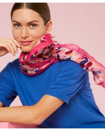 Foulard pure soie imprimé
