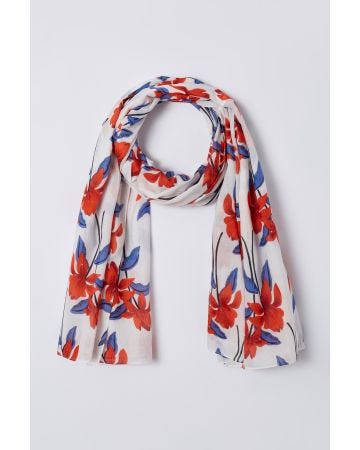 Foulard pur coton imprimé floral