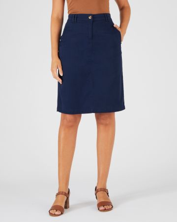 Jupe droite gabardine