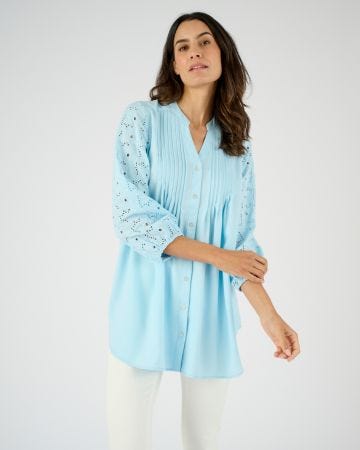Tunique manches en broderie anglaise
