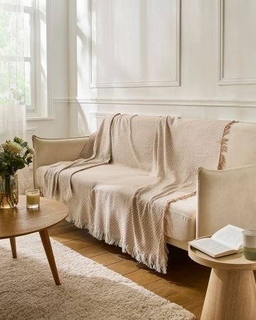 Jeté de lit, de fauteuil ou de fauteuil motif géométrique