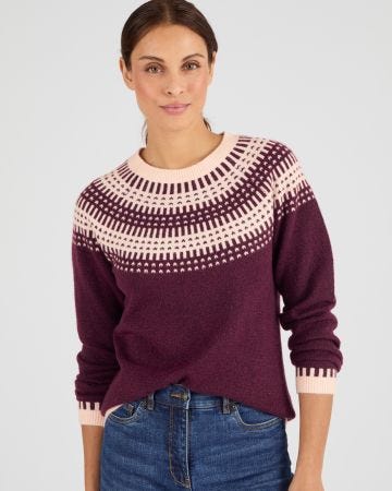 Pull jacquard et fils brillants Thermolactyl
