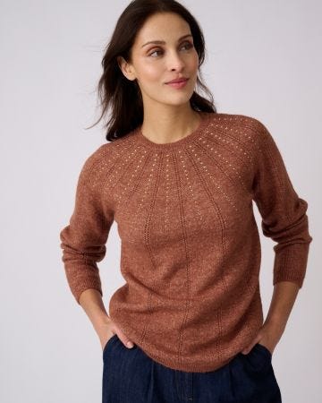 Pull maille ajourée et strass Thermolactyl