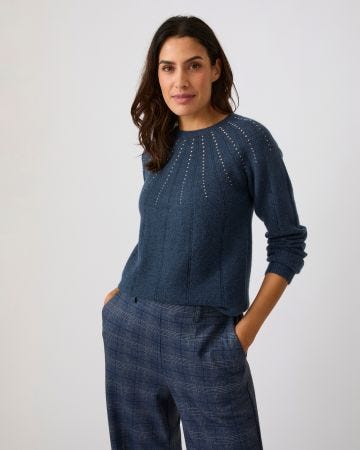 Pull maille ajourée et strass Thermolactyl