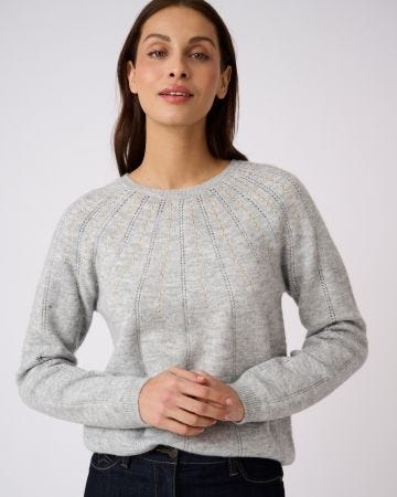 Pull maille ajourée et strass Thermolactyl