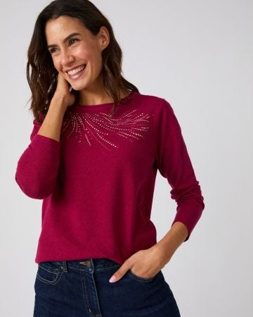 Pull maille fine à clous