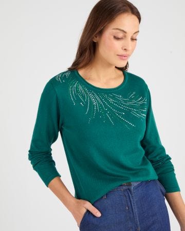 Pull maille fine à clous