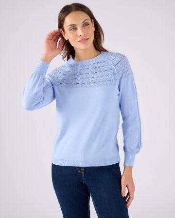 Pull jeu de maille fantaisie