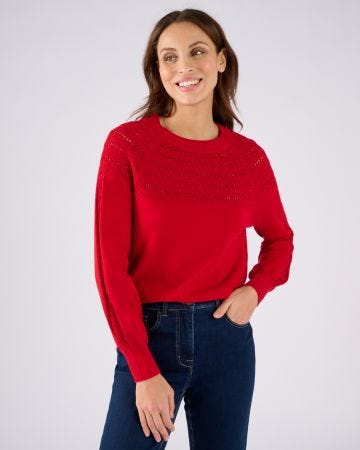 Pull jeu de maille fantaisie