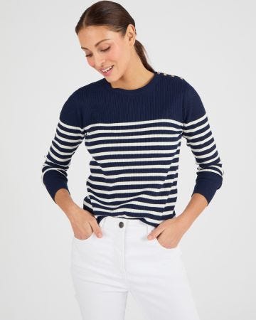 Pull côtelé uni ou rayé Thermolactyl
