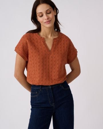 T-shirt maille jacquard fantaisie