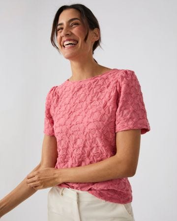 T-shirt maille reliéfée