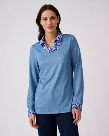 T-shirt effet 2 en 1 maille chaude