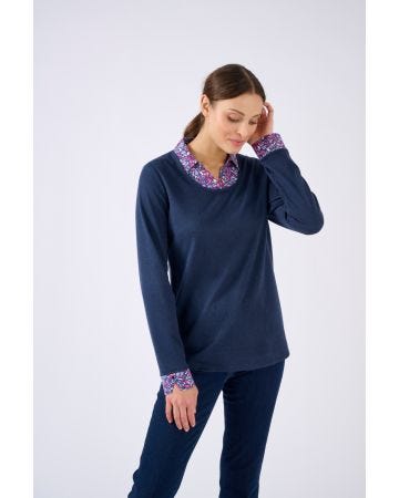 T-shirt effet 2 en 1 maille chaude