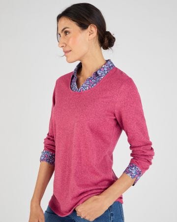T-shirt effet 2 en 1 maille chaude